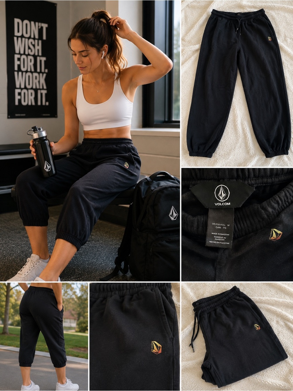 Volcom | Black | Capri Joggers | Women’s M | Athletic | Lounge Sweatpants